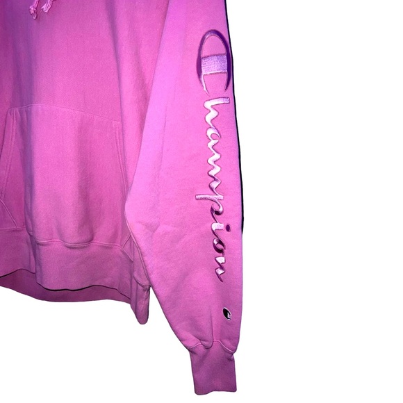 CHAMPION | LONG SLEEVE REVERSE WEAVE PINK/PURPLE HOODIE - Picture 9 of 12